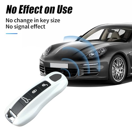Coque de clé Blanche à Fleurs Fines compatible avec Porsche Cayenne 2018-2025