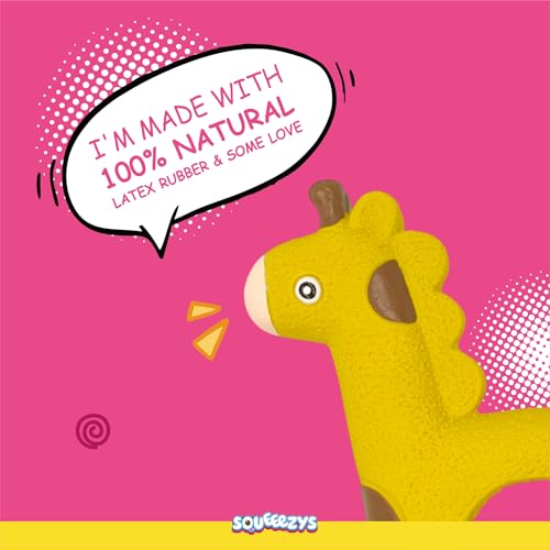 Image of Holey Giraffe - Squeaky Toys for Dogs, Latex Dog Toys for Large Dogs (0-30kgs) - Yellow