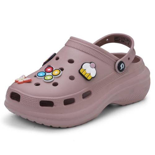 Image of DOCTOR EXTRA SOFT Women's Premium Extra Comfortable Clogs /Sandals with Cute Charms & Adjustable Back Strap for Adult| Lightweight Stylish & Anti-Skid| Waterproof Everyday Use Mules Girls /Ladies D-538