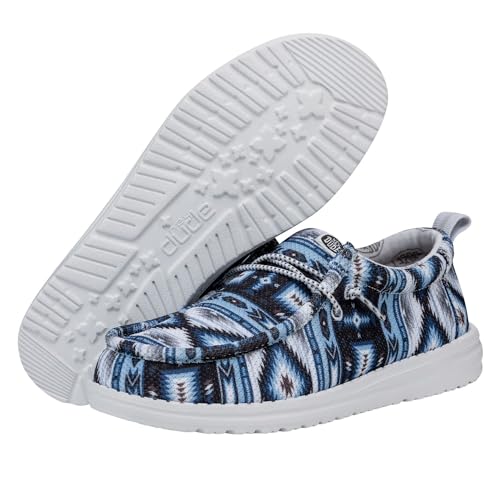 Hey Dude Wally Youth Blue Multi Size 2 | Kids Shoes | Kids Slip-on Loafers | Comfortable & Light-Weight3