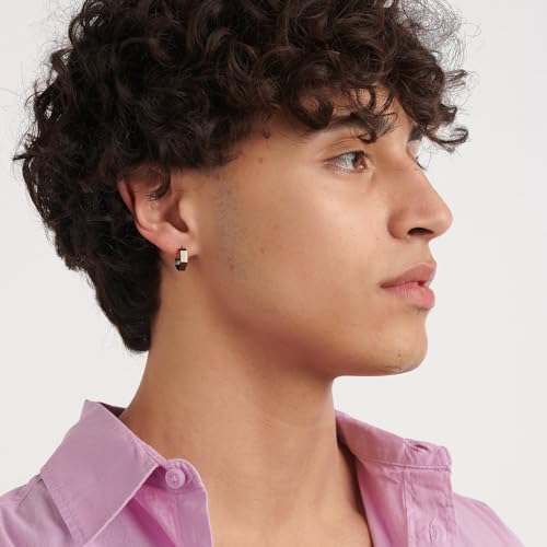 S'agapõ Orecchino Uomo, Orecchino Singolo A Cerchio In Acciaio | Collezione Rogue - SNP34 - 2