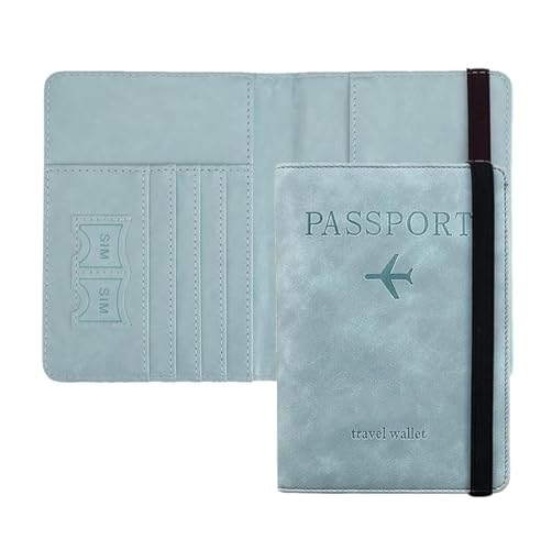 Stealodeal RFID Protector Sky Passport Holder Travel Wallet Organiser, Passport Case with PU Leather Travel Document Holder for Men & Women Travel Accessories