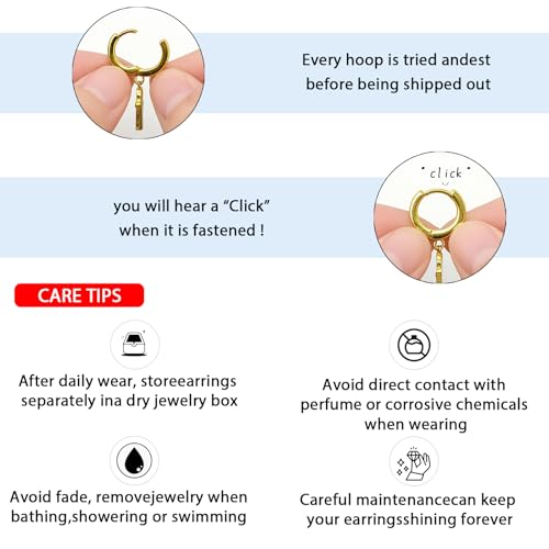 Dangle Hoop Earrings for Women, 18K Gold Plated Hypoallergenic with Sparkling Cubic Zirconia, Lightweight Geometric Statement Jewelry for Daily Wear & Gifts3