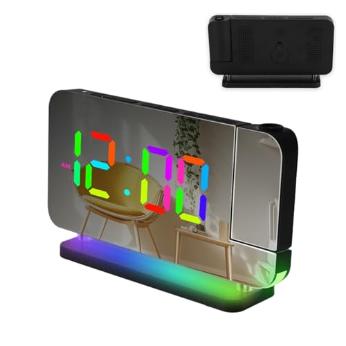 Generico Despertador digital | Pantalla LED con luminosidad ajustable despertador con proyección LED | Para habitaciones, salones, cocinas, escritorios, mesitas de noche, dormitorios, habitaciones de