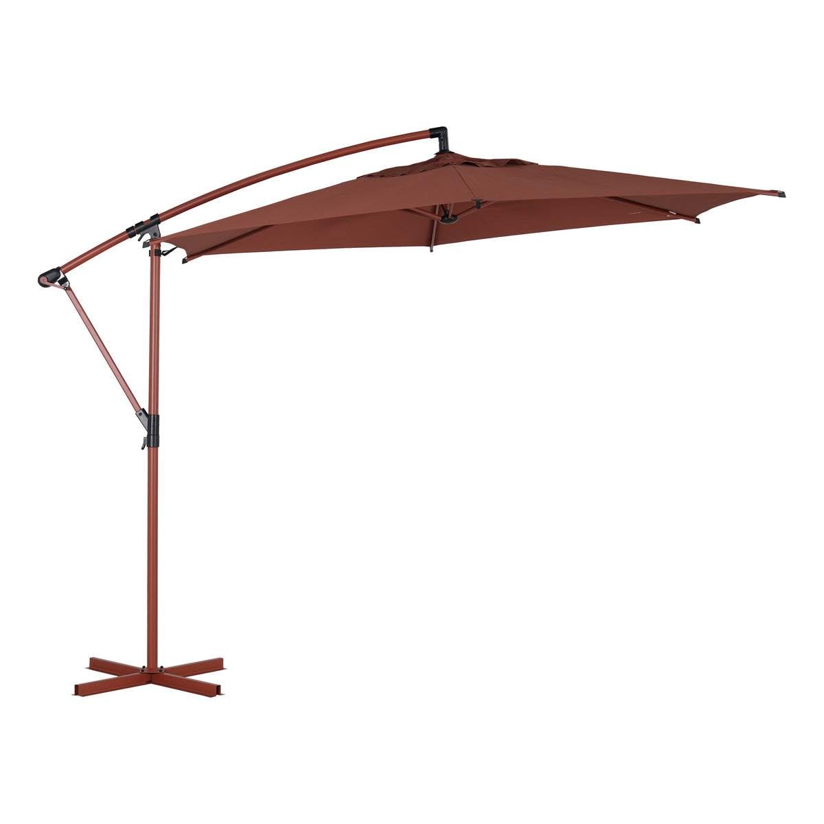 HESPERIDE - Parasol Déporté Rond Manoa 3 m Acier Anti-rouille Toile Déperlante Amovible Orientable 360° Protection Soleil pour Jardin Terrasse
