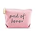 Weddingstar Large Personalized Canvas Makeup Bag - Maid of Honor Script Pastel Pink
