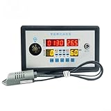 Termostato automático de incubadora de huevos con controlador de temperatura y humedad para pollo, pato, ganso y otras aves de corral, compatible con huevo para volteador (12 V)