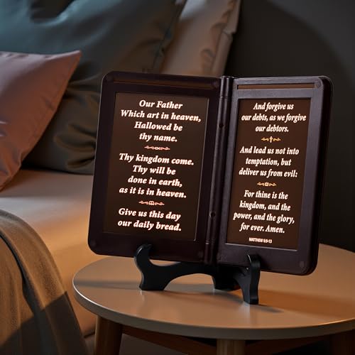 Image of mamre Thy Word Decor Light, Bible Verse Night Light, Lord's Prayer Our Farther, Baptism Gifts, Christian Table Decor
