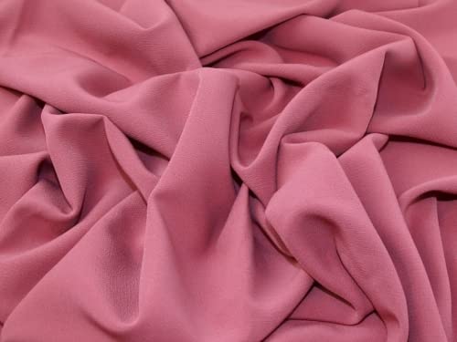 Lady McElroy Sydney 4 Way Stretch Plain Crepe Suiting Dress Fabric Rose Pink - per metre