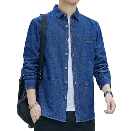 Chemise en jean décontractée homme printemps veste denim manches longues