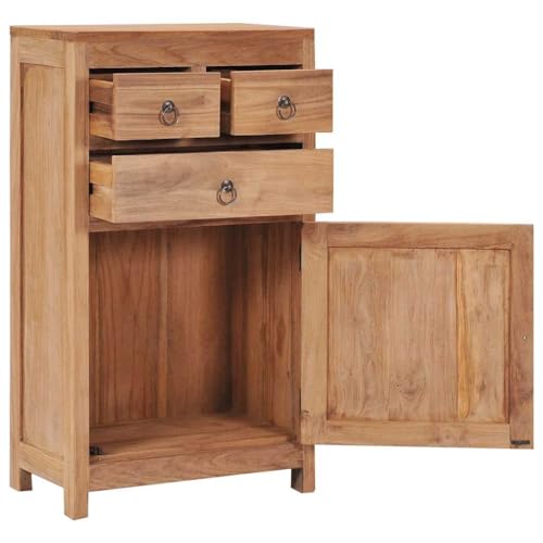 PUGYNBK Buffet de style colonial en teck massif, 50 x 30 x 90 cm, avec beaucoup d'espace de rangement, durable et résistant, idéal pour les articles de...