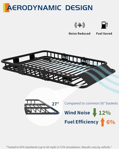 image for GarveeLife 46 in x 36 in Universal Roof Rack Carrier Basket, 200 LBS C