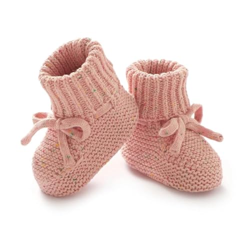 Image of LAWKUL Baby Booties Newborn Babe First Walkers Non-Slip Stay On Boots Crib Shoes Sock Warm Knit Booties for Infant Boy Girl
