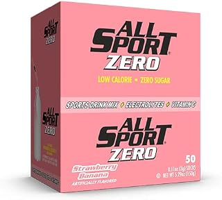 All Sport Powder Hydration Stick, Zero Calorie, Performance Electrolyte Drink Mix, Sugar Free, 2x Potassium, Strawberry Banana, 50 CT