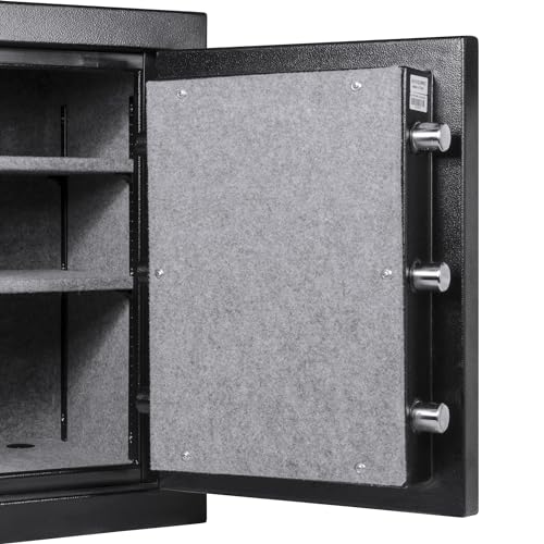 Barska 3.51 Cu. Ft. Fireproof Safe – Digital PIN Lock Vault with 30 Min Fire Rating @ 1400°F, 3 Steel Deadbolts, Adjustable Shelves & Carpeted Interior for Home or Office thumbnail 6