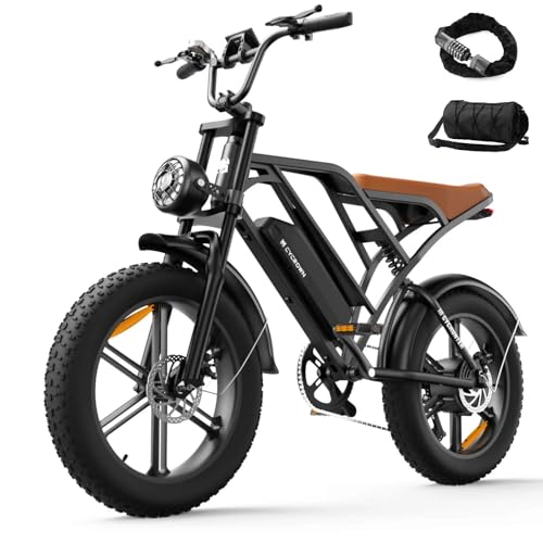 Electric Bike for Adults,Peak 1000W/1500W Motor,20/28MPH 55-150Mile ebikes for Adults with 10.4AH/13AH/26AH Battery,20" Fat Tire Electric Dirt Bike Commuting Off Road Ebike, UL2849 Black Hun