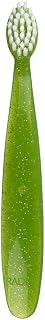 RADIUS Tiny Totz Toothbrush, Toddler Toothbrush for Ages 1+ Years, Extra Soft Plant Based Bristles, Cornerless Head, BPA Free, ADA Accepted, Made in USA, Green Sparkle, Pack of 1