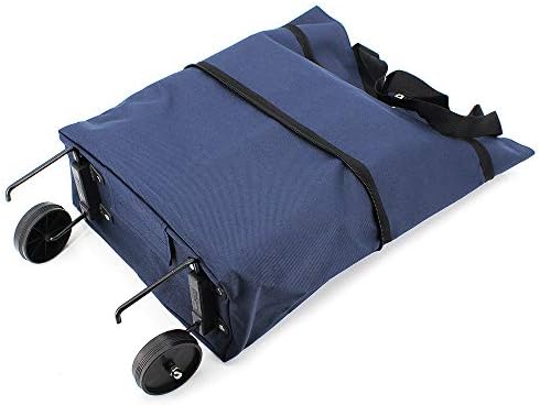 Gearific Collapsible Trolley Bags Shopping Bag Oxford Cloth Foldable Shopping Bag with Wheels Shopping Cart for Home Supermarket (Indigo)
