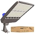 JC-LGL 480V LED Parking Lot Light, 300W LED Shoebox Lamps AC 277-480V, IP65 Waterproof Dusk to Dawn Photocell with Arm Mount, UL and ETL Certified, Outdoor Street Light for Parking Lot Sports Stadium