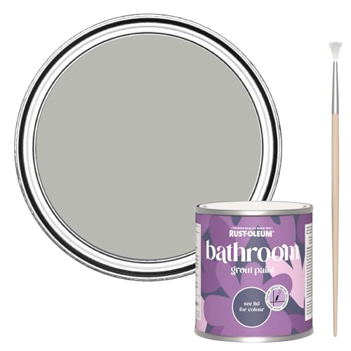 Rust-Oleum Mould-Resistant Grey Mould-Resistant Bathroom Grout Paint -Grey Tree 250ml