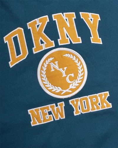 DKNY Boys Bomber Jacket - Stylish Letterman Fleece Baseball Varsity Jacket with Snap Front and Bold Sleeves (Sizes: 8-20)3