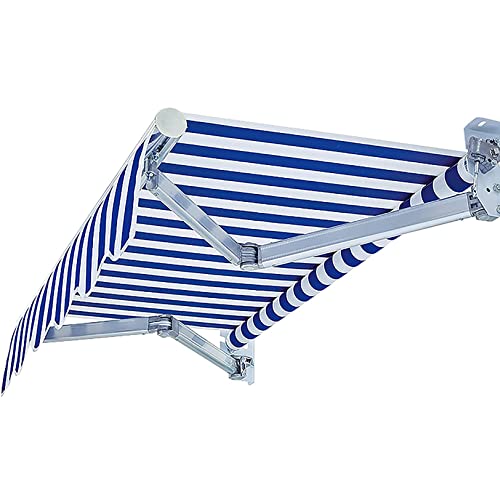 Toldo retráctil para balcón, 200 x 150 cm, protección UV e impermeable, brazo articulado, ajustable, para montar en la pared, toldo de patio con manivela para espacios al aire libre