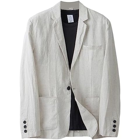 GIBZ Blazer Homme Lin Décontracté Cover