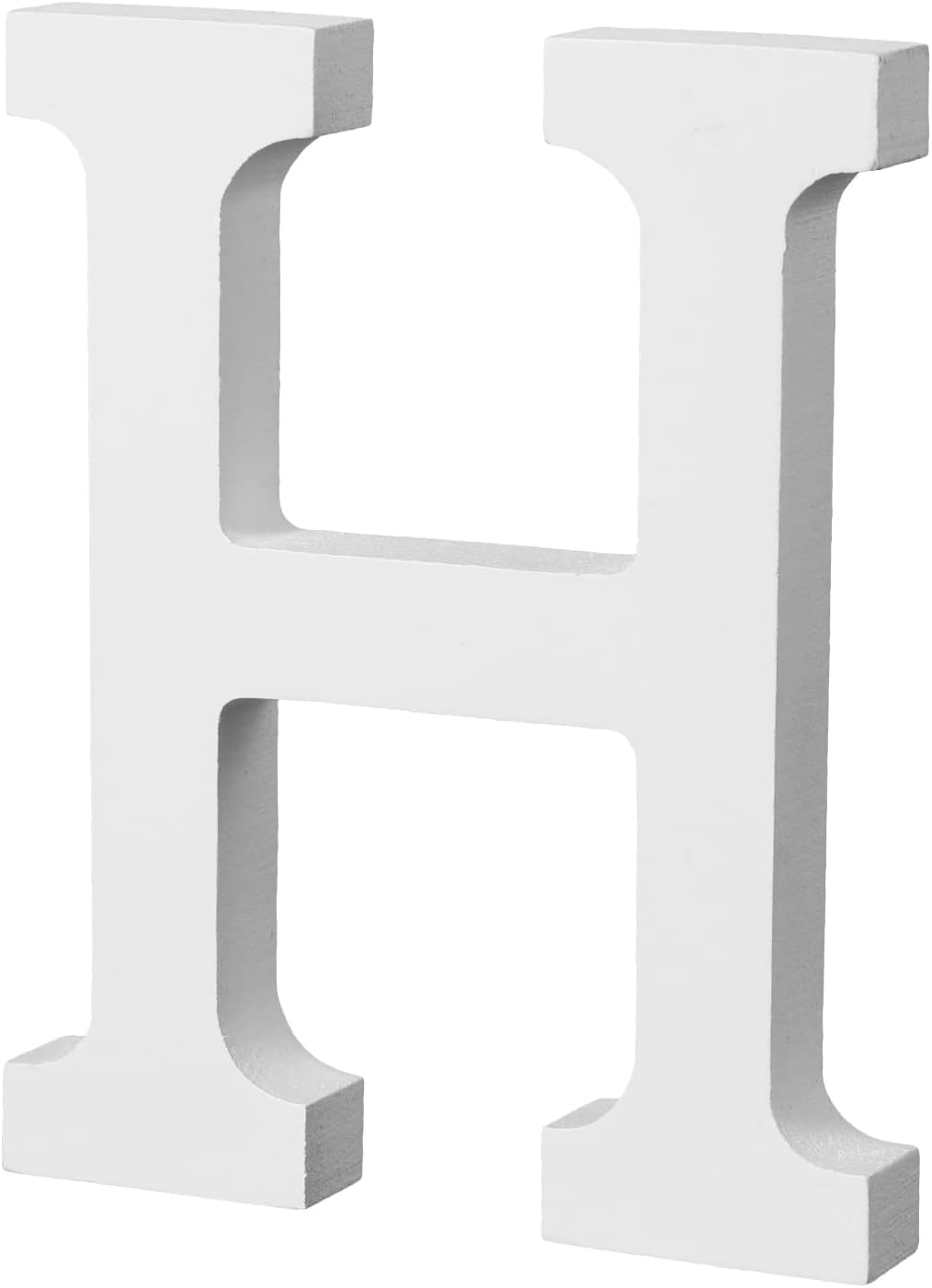 SAVITA 4inch Standing Wooden Letters, Lightweight Natural Wood Alphabet Letters Large Wooden Letter for Crafts Unfinished Wood Decorations for Home Wall Party Decoration DIY Projects (H, White)