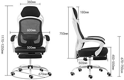 Miniatura 3 de Silla de oficina de malla de tela, silla giratoria ejecutiva de escritorio para computadora con asiento grande y reposabrazos ajustables (un color)