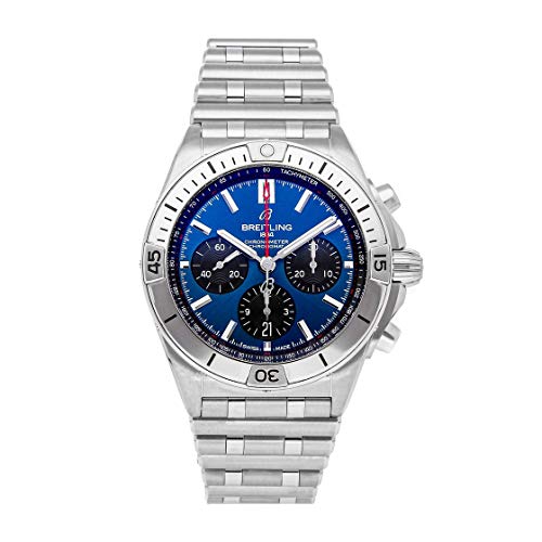 Breitling Chronomat B01 Blue Dial Mens Watch AB0134101C1A1