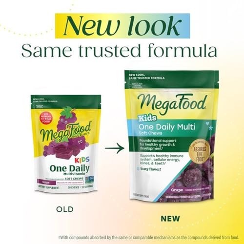 MegaFood Kids One Daily Multivitamin Soft Chews, Grape, 30 Chews - image 2