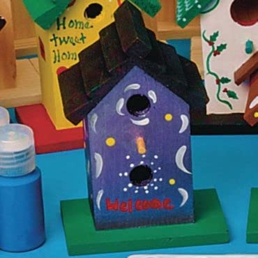 New! Decorative Wooden Birdhouse Craft Bulk Kit For Kids And Adults - 24 Sets. Paint Accessories Included! #TOP3