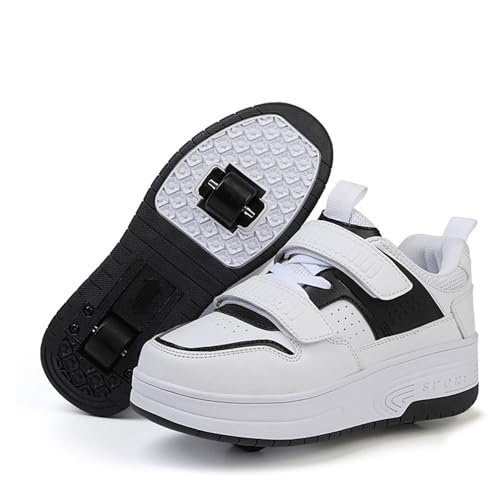 ENEN Zapatillas con Ruedas Niña Niños, Transpirable Zapatos con Ruedas para Niñas Niño, Verano Zapatillas Patines 2 Roues, Multifuncionales Bambas 31 EU-40 EU (Negro,36)
