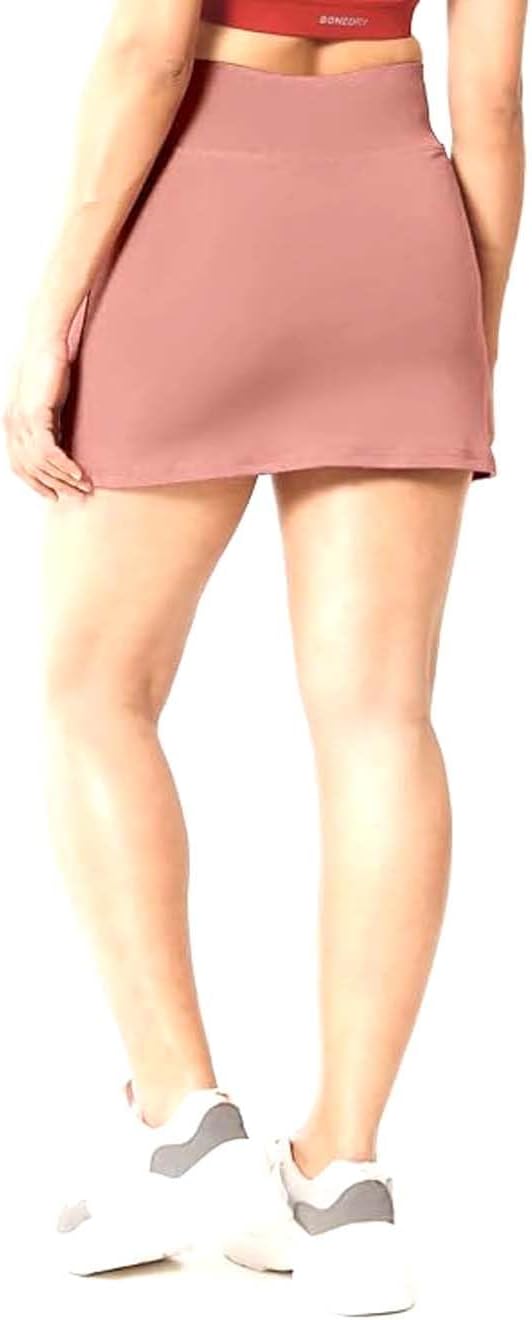 Skirt with Shorts for Women's & Girl's Solid High Waist Flared Skater Short Mini Skirt | Pack of 2 | Dark Green, Peach