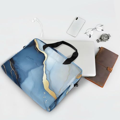 Maletín para laptop 15.6 pulgadas con asa y correa azul marino miniatura 7