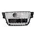 Adecuado RS5 Estilo Front Sport Hex Mesh Honeycomb Hood Grill Gloss Black Fit for Audi A5 / S5 B8 2008 2009 2010 2011 Parrilla (Color : Black Emblem)