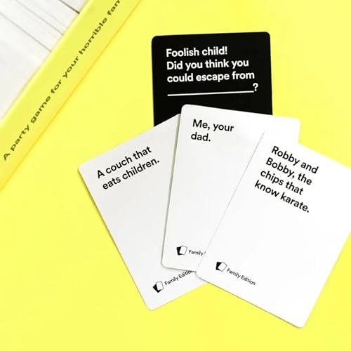 Image of Tickles Cards Against Humanity Family Edition Card Game | Fun Family Game Night, Birthday Party & Travel Game for Kids & Adults (Ages: 8+ Years, Players: 8+)