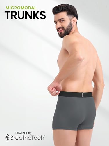 Image of Freecultr Men's Underwear Micromodal Airsoft Trunk Comfortable - Sweat Proof, Non-Itch, No Chafing, Ultra Soft & Breathable Fabric | Mens Underwear Combo Pack of 2