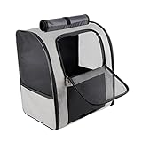 STOBOK 大容量通気性ペットバックパック 猫用折りたたみキャリーバッグ 製 軽量耐久 持ち運び便利 通院旅行アウトドア対応