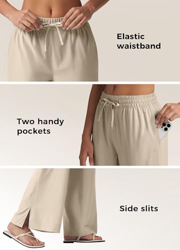 Willit Women's Wide Leg Pants Swim Beach Pants UPF 50+ Lightweight Travel Quick Dry Sun Protective 29" 31"