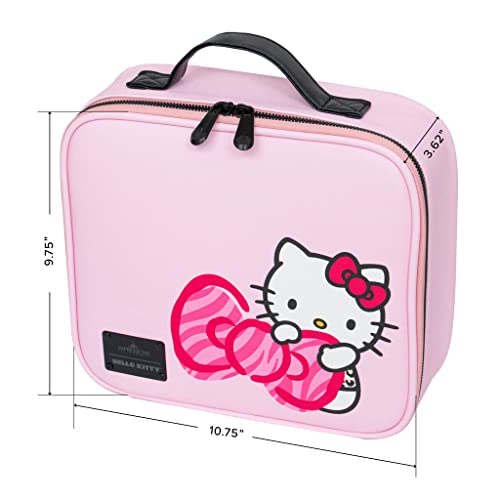 Impression Vanity Makeup Bag with Faux Leather, Hello Kitty Travel Toiletry Bag with Inside Zipper Pockets, Waterproof Reusable Large Cosmetic Make up Vanity Organizer Bags for Travel2