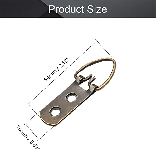Image of MroMax 100PCS Ring Picture Frame Buckle 2.13 inch x 0.63 inch Bronze Tone Assortment Kit for Home Decoration Picture Frames Photo Hanging Solutions