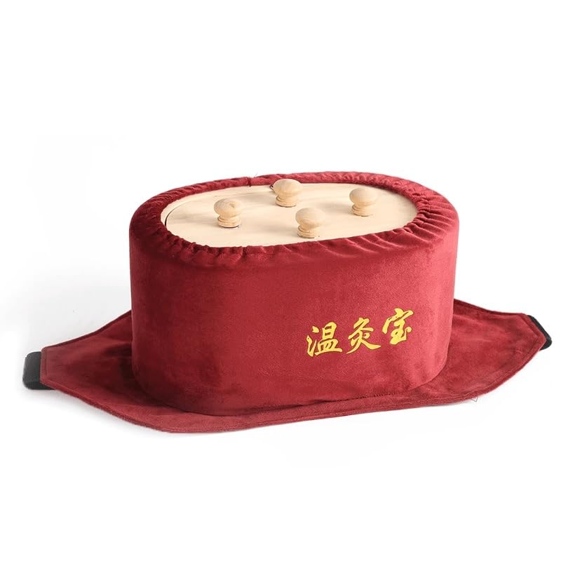 Aerkenga Smokeless Moxa Box with Slide & Pull Temperature Control - Portable Wooden Moxibustion Device for Neck Back Knee Pain Relief, Adjustable Moxibustion Kit for Men Women, Home Use Wellness Gift