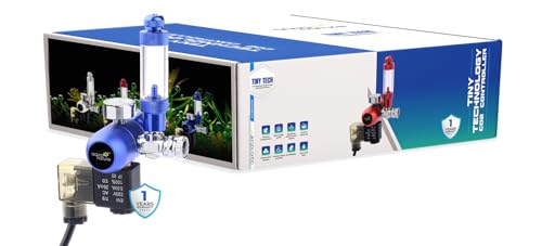 Image of AquaNature Tiny Tech Compact Single Gauge Co2 Regulator with Solenoid Valve + Bubble Counter for Aquarium ATTCR3 (Blue)
