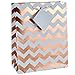Gift Boutique 12 Medium Metallic Rose Gold Gift Bags; Polka Dots, Stripes and Chevron Exquisite Designs; Birthday, Graduation, Baby Shower, Wedding Gift Bags