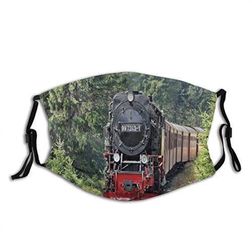 Preisvergleich Produktbild Gesichtsbedeckung,Gesichtsdekoration,... Industriezeit Dampfmaschine Zug Vintage Eisenbahn Lokomotive Eisenbahn Unisex Anti-Staub Winddicht Gesichtsdekorationen