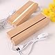 LED Sockel Set - 2 Stück Holz Beleuchtete USB-Lichtsockel, Rechteckig Display Ständer, Desktop Leuchten Basis für LED Lichter