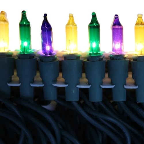 Mardi Gras Spot Purple, Green And Gold Mini Mardi Gras String Of 50 Lights 11'  thumb #3