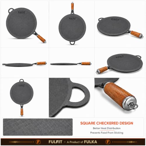 Image of FULFIT Pure Iron Dosa Tawa | 12 Inch, Pre-Seasoned Cookware | Even Heating, Naturally Non-Stick, Iron Rich Cooking, Durable Build Pre-Seasoned (Dhosa - 30CM - 1.9KG)