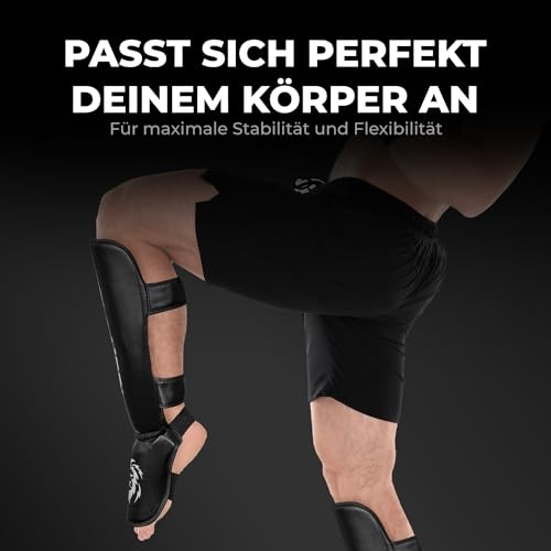FIGHTR® Shin Guards - with a and Ideal Padding | Thick shin Protection for Kicks in Kickboxing, MMA, Muay Thai and Other Martial Arts by FIGHTR - Used condition - Image 4
